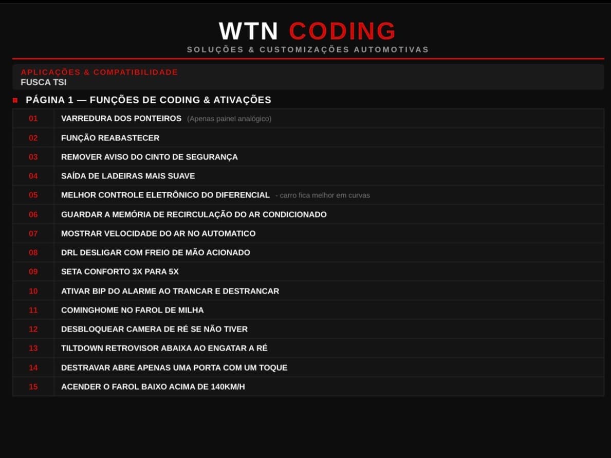 Coding Fusca TSI